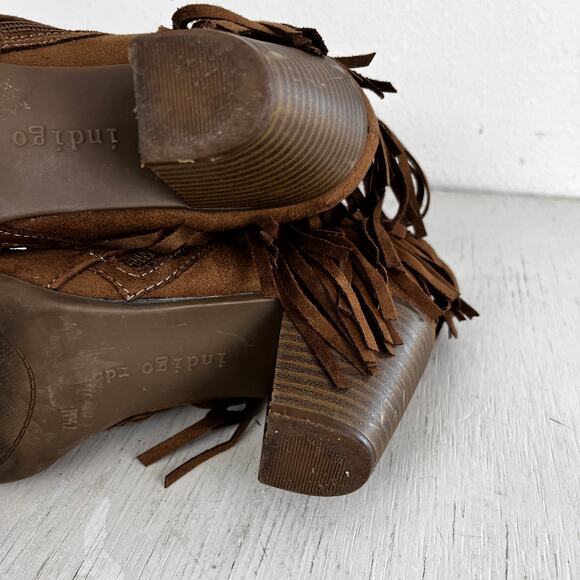 Indigo Rd Cabaret fringe bootie stacked heel size 7.5 - Picture 12 of 14